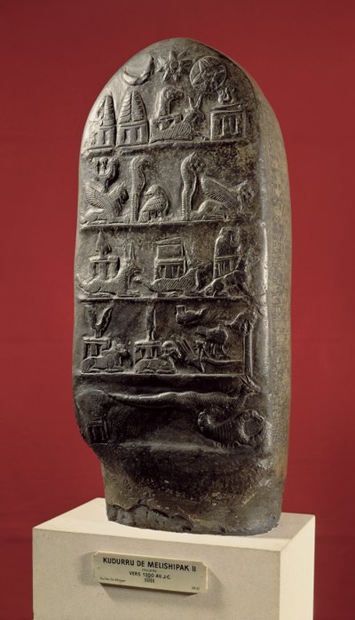 Kudurru of King Melishikhu II Depicting Babylonian Emblems, from Susa by Mesopotamian